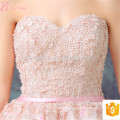 Heavy Appliqued Asymmmetrical Pink Off-Shoulder Short Sexy Alibaba Evening Dress